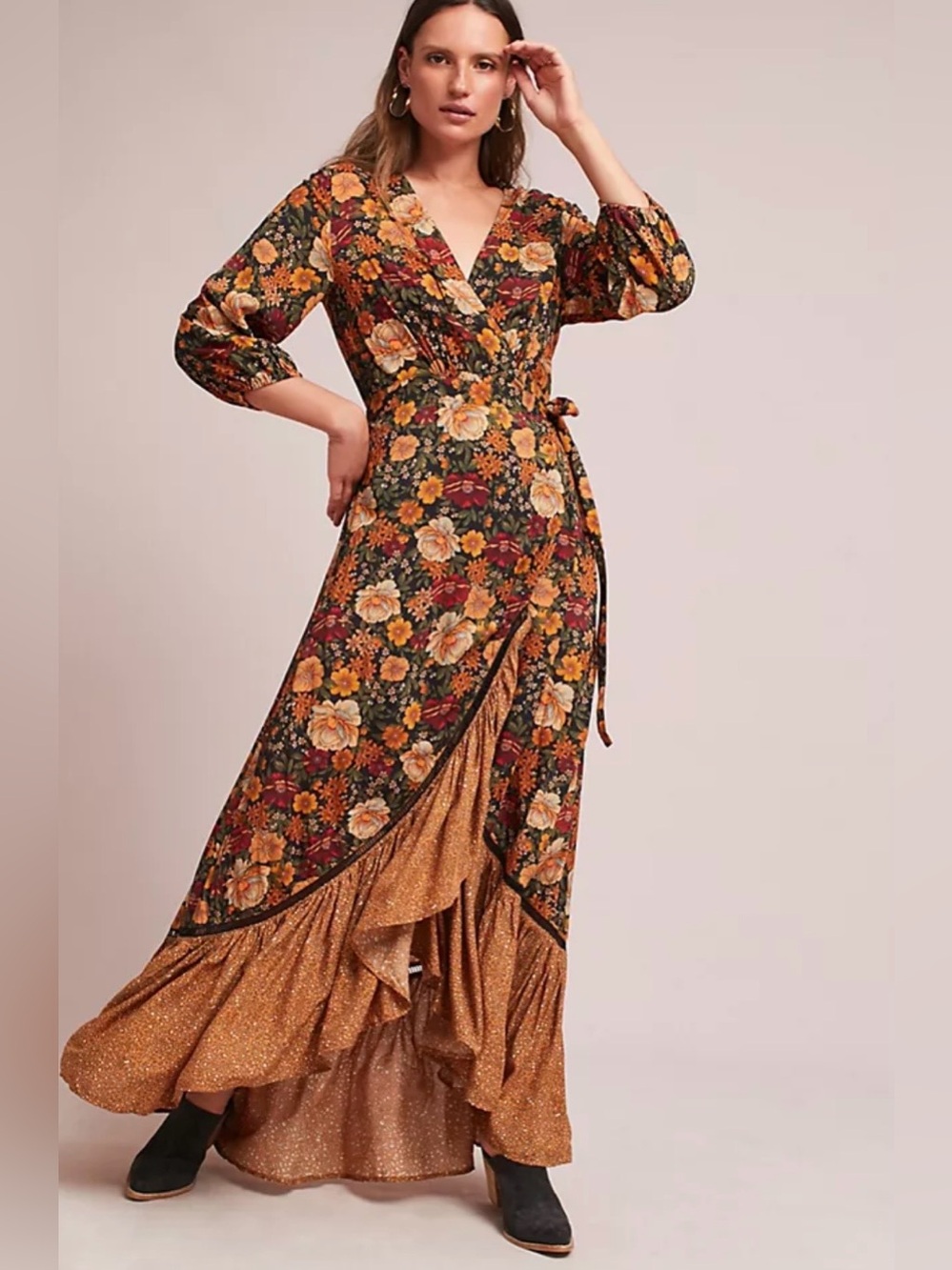 Farm Rio Madrid Wrap Maxi Dress M